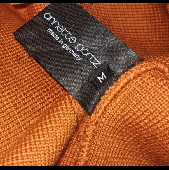 Annette Görtz Orange German Sweater Women Size Medium Button Up Cardigan B22#21 - Picture 5 of 12